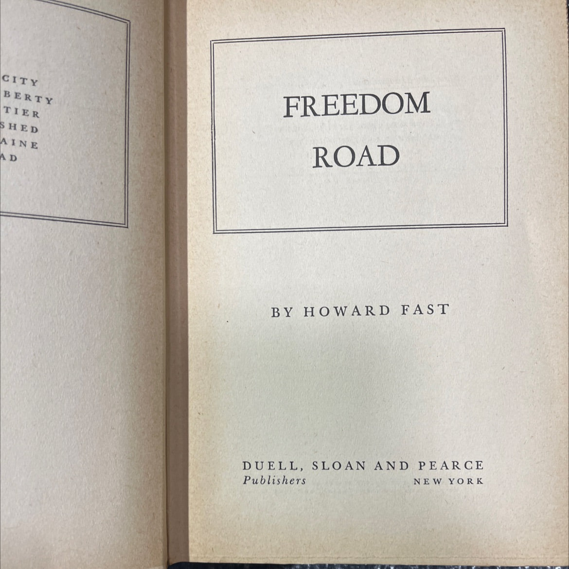 freedom road book, by howard fast, 1944 Hardcover image 2