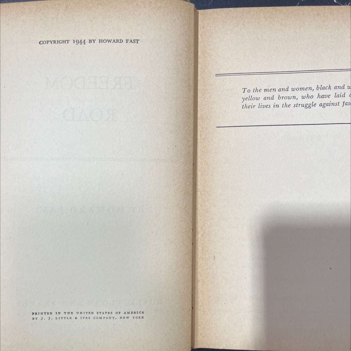 freedom road book, by allan dinkoff, 1944 Hardcover image 3
