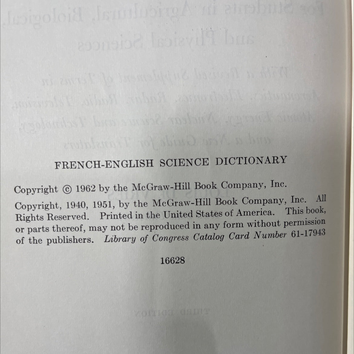 french-english science dictionary for students in agricultural, biological, and physical sciences book, by louis de image 3