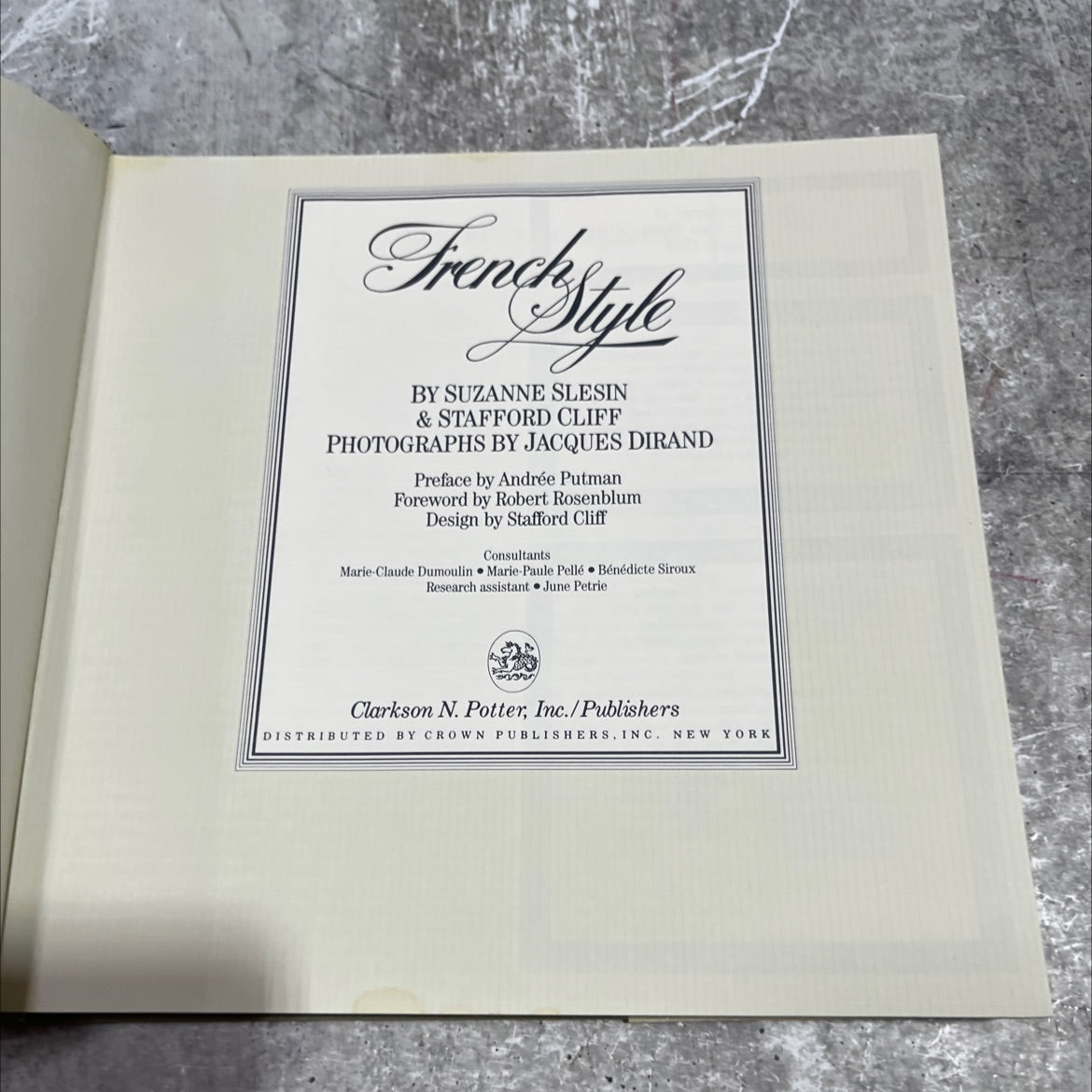 french style book, by suzanne slesin, stafford cliff, 1982 Hardcover image 2