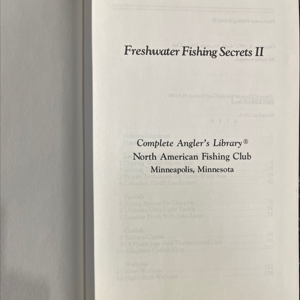 freshwater fishing secrets ii book, by north american fishing club, 1992 Hardcover image 2