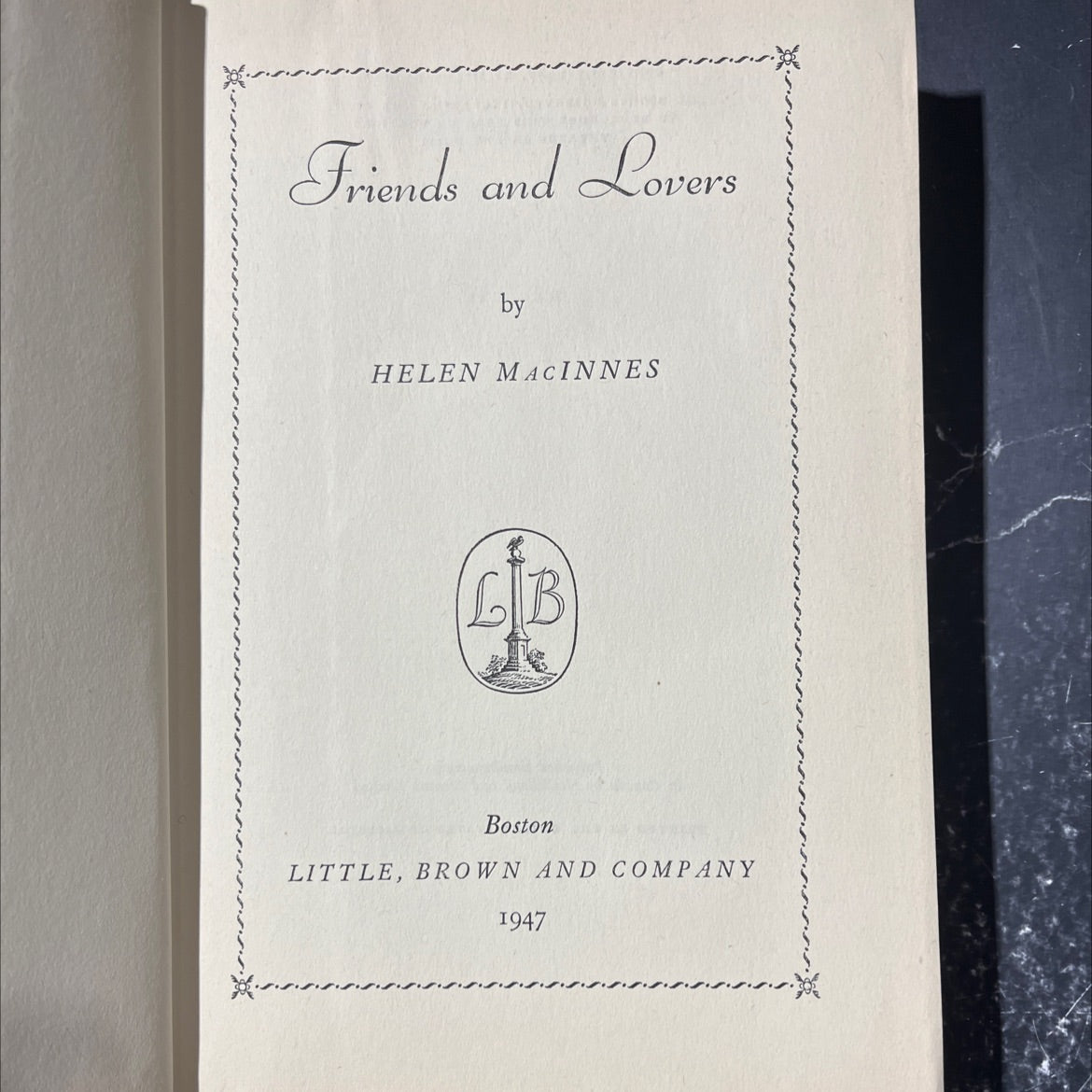 friends and lovers book, by helen macinnes, 1947 Hardcover image 2