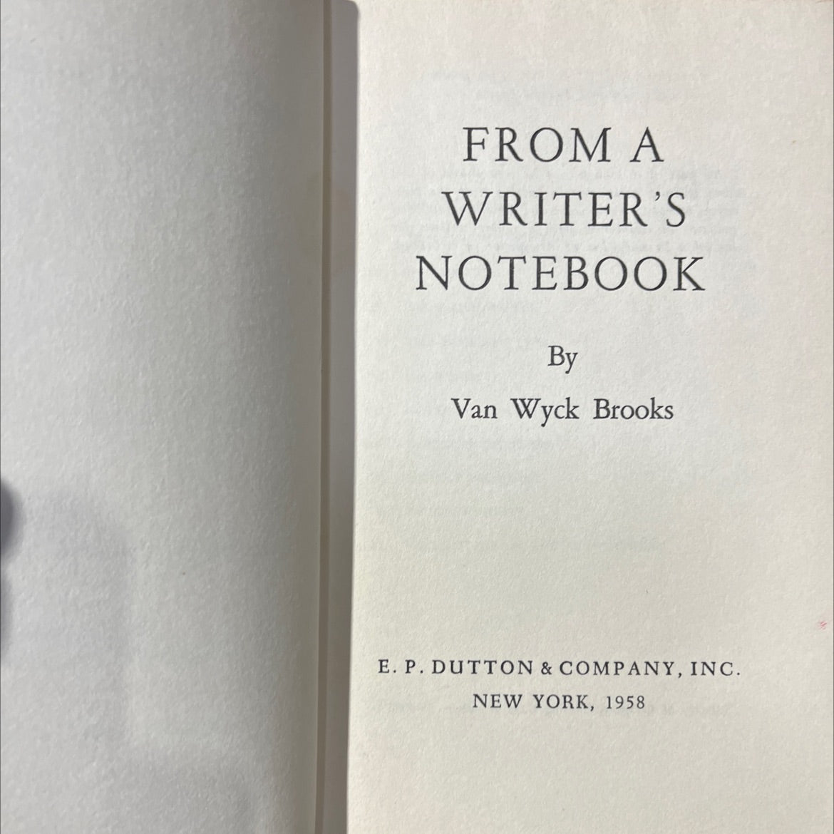 from a writer's notebook book, by van wyck brooks, 1958 Hardcover image 2