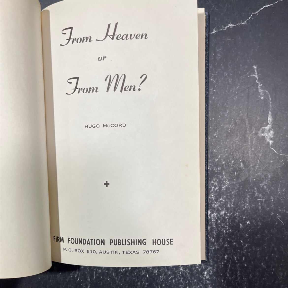 from heaven or from men? book, by hugo mccord, 1970 Hardcover image 2