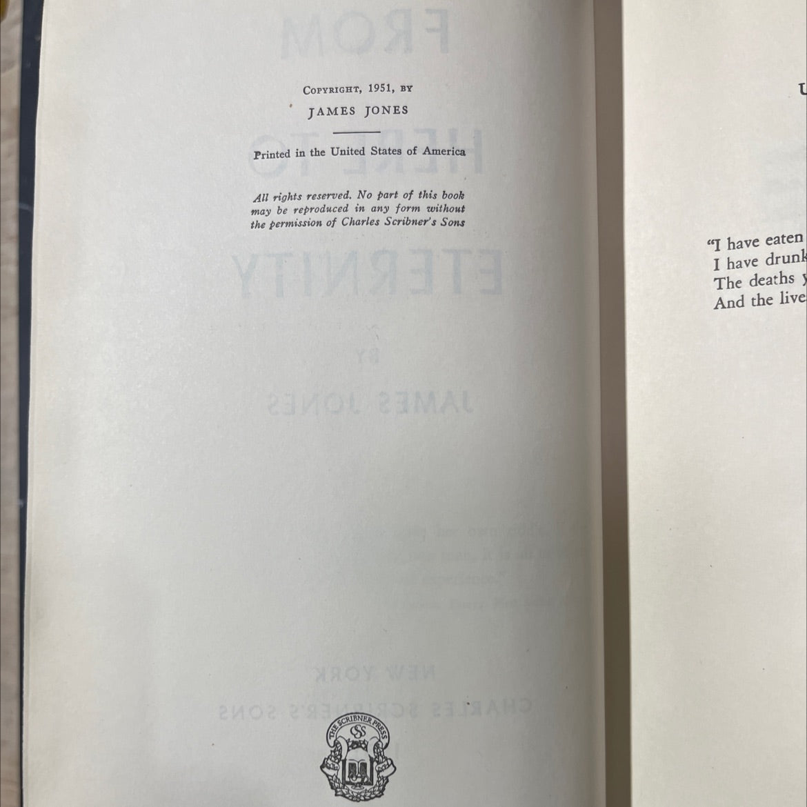 from here to eternity book, by james jones, 1951 Hardcover image 3