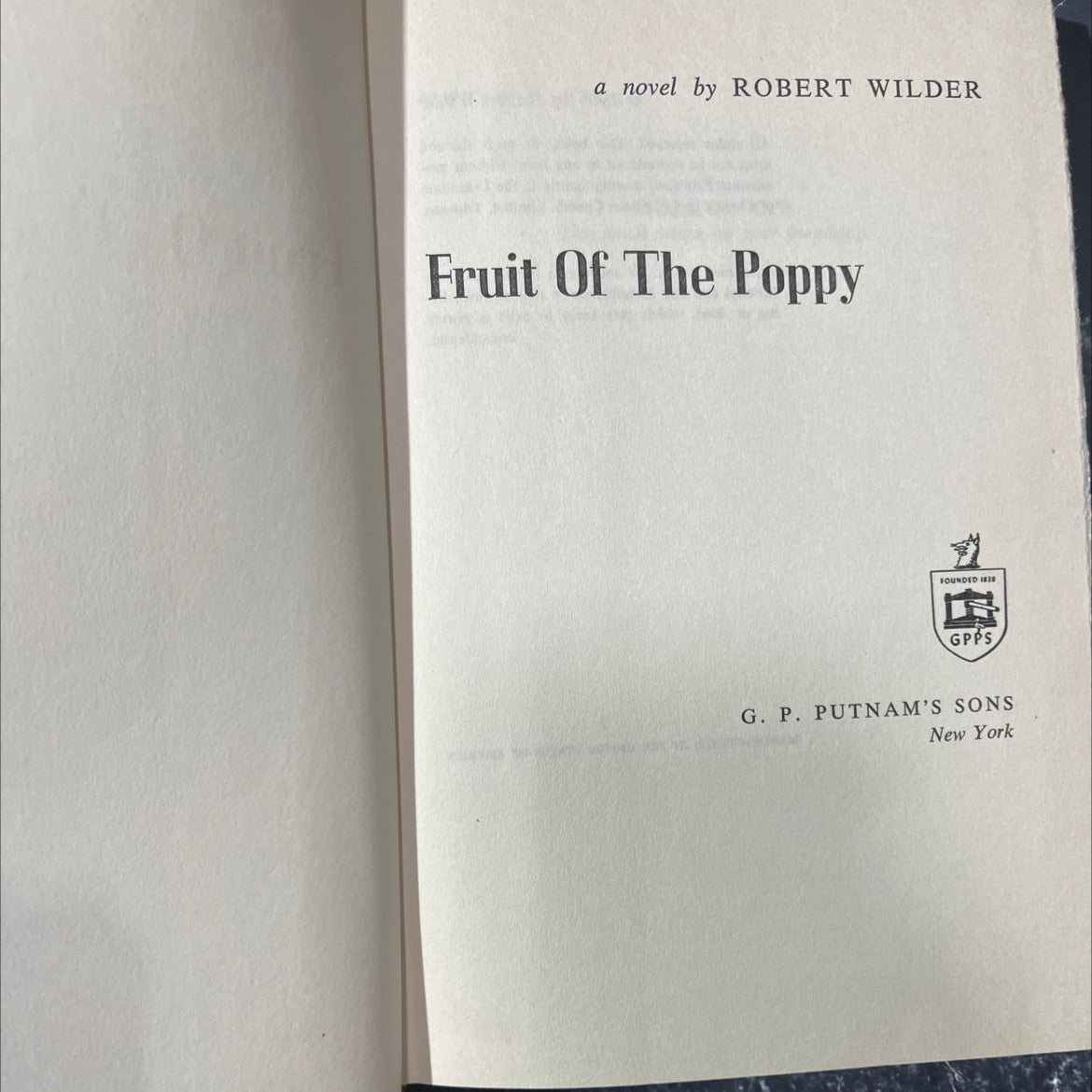 fruit of the poppy book, by robert wilder, 1965 Hardcover image 2