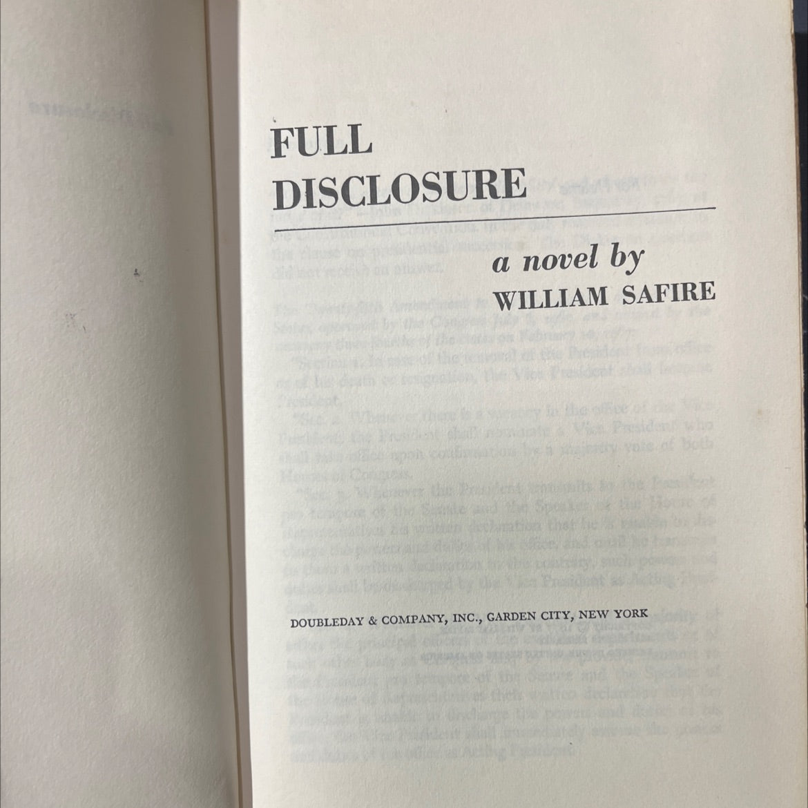 full disclosure book, by william safire, 1977 Hardcover image 2