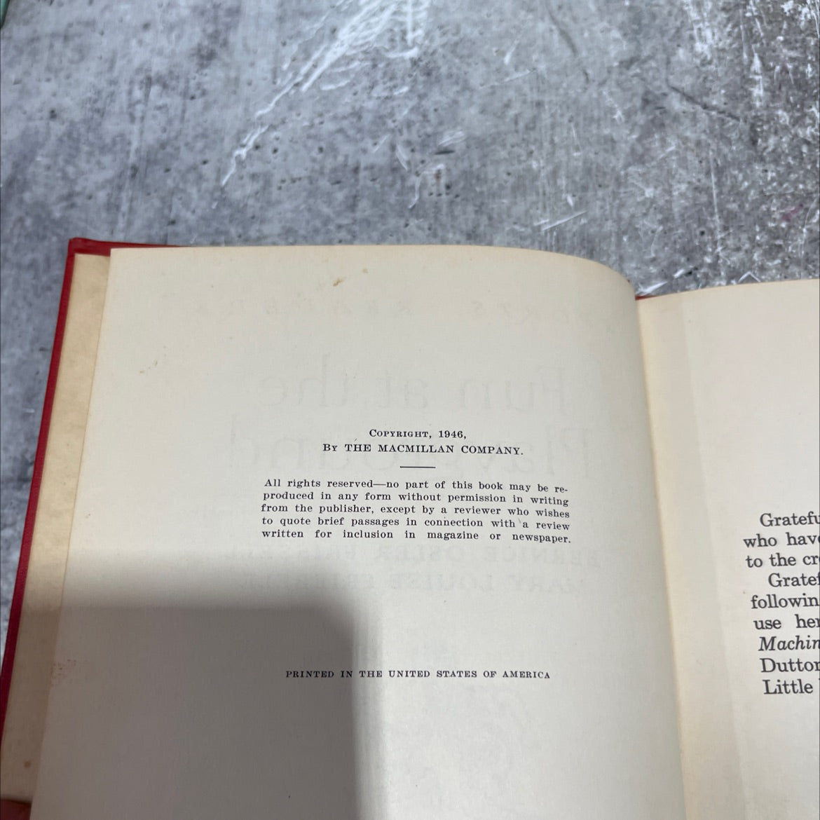 fun at the playground book, by bernice osler frissell, mary louise friebele, 1946 Hardcover image 3