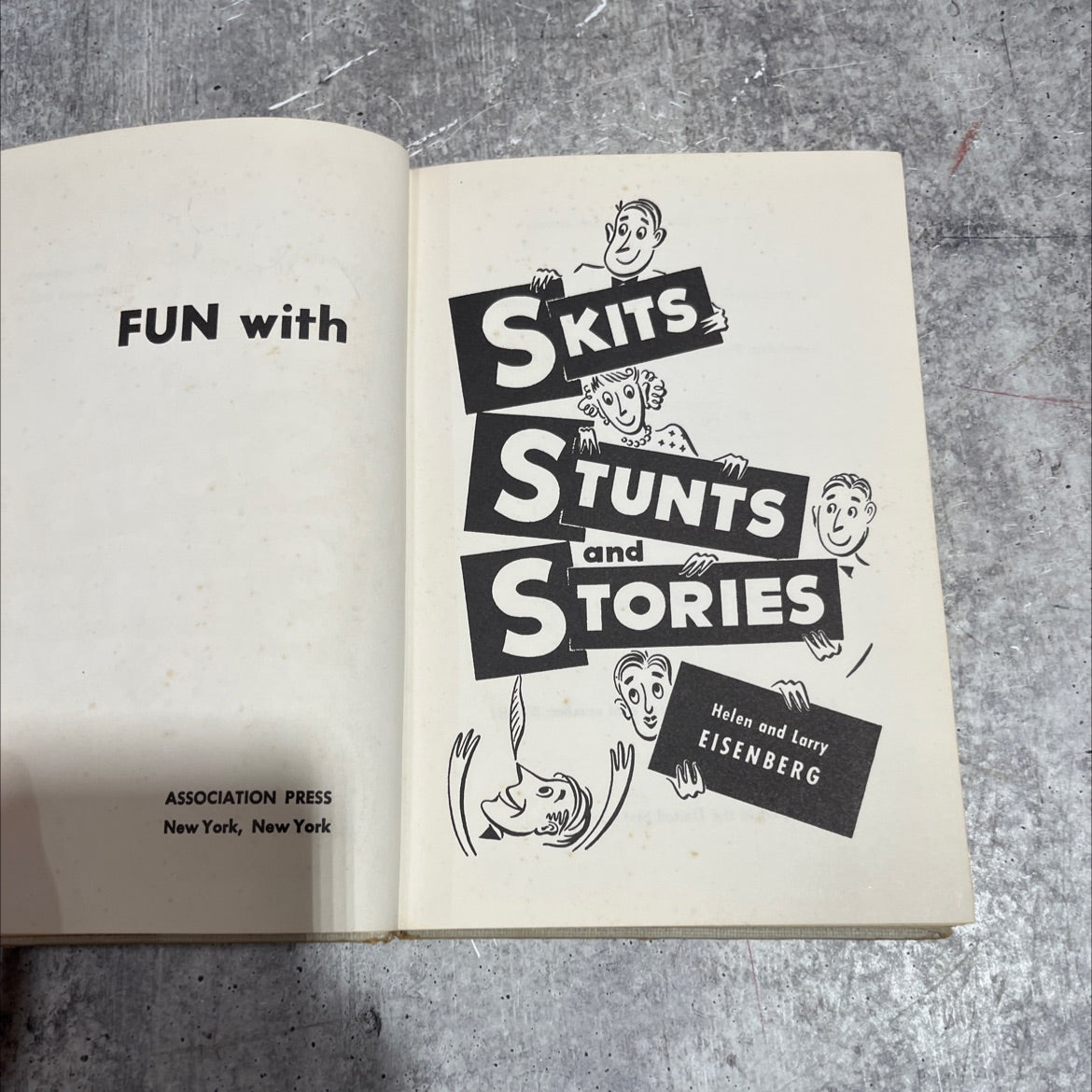 fun with skits, stunts, and stories book, by helen and larry eisenberg, 1961 Hardcover image 2