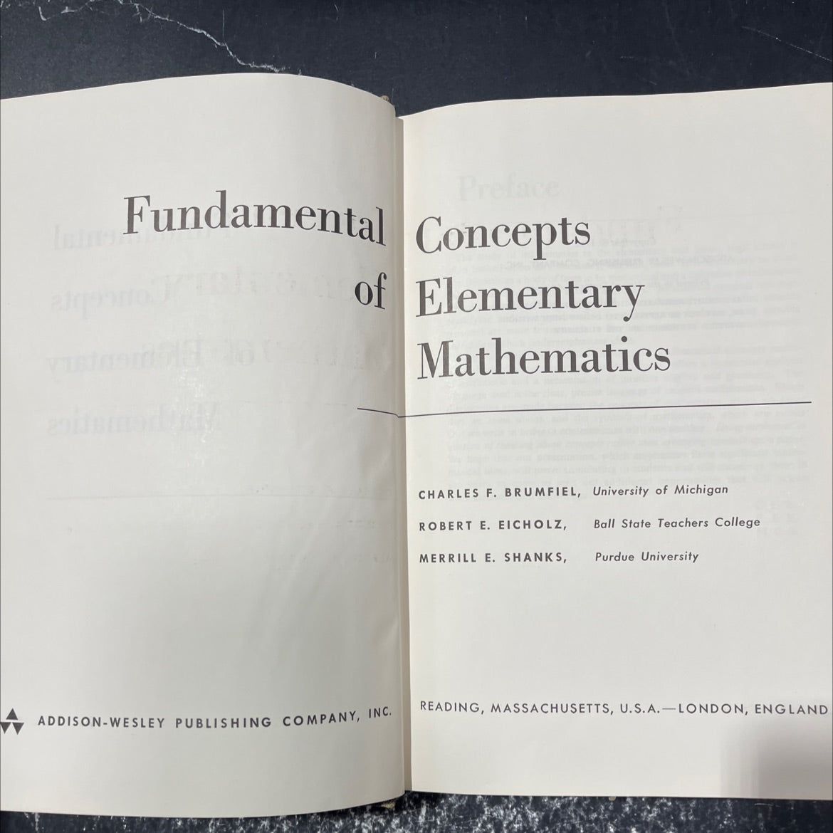 fundamental concepts of elementary mathematics book, by charles f. brumfiel, robert e. eicholz, merrill e. shanks, 1962 image 2