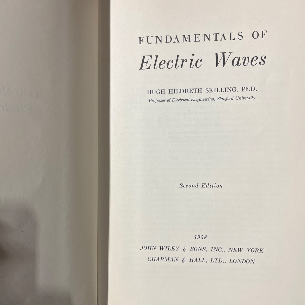 fundamentals of electric waves book, by hugh hildreth skilling, 1948 Hardcover image 2