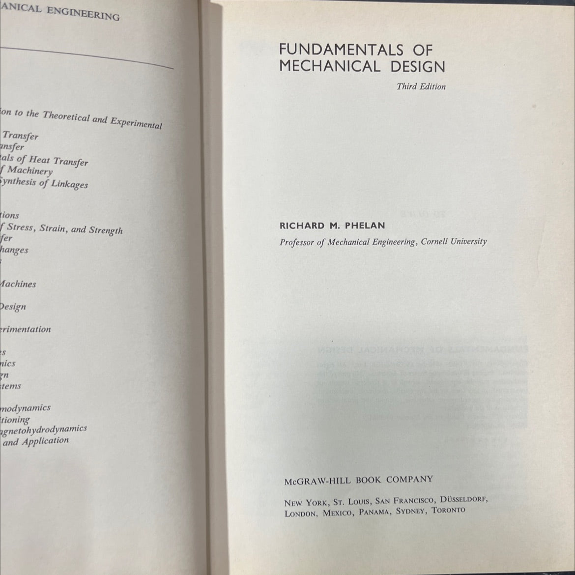 fundamentals of mechanical design book, by richard m. phelan, 1970 Hardcover image 2