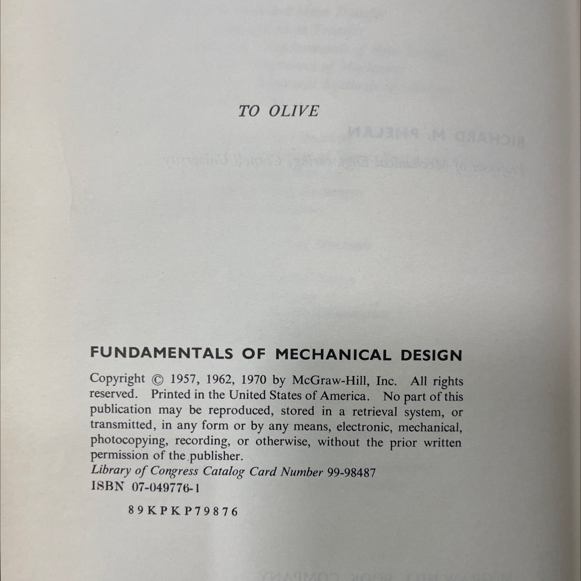 fundamentals of mechanical design book, by richard m. phelan, 1970 Hardcover image 3