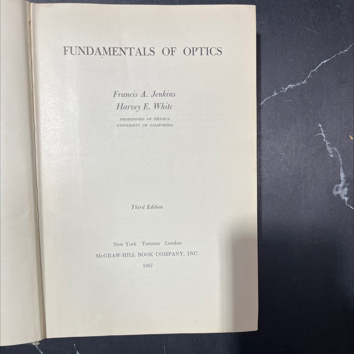 fundamentals of optics book, by francis a. jenkins, harvey e. white, 1957 Hardcover image 2