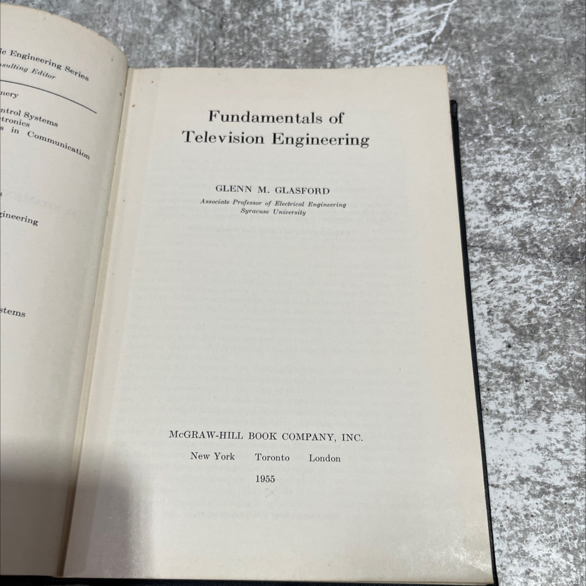 fundamentals of television engineering book, by glenn m. glasford, 1955 Hardcover image 2
