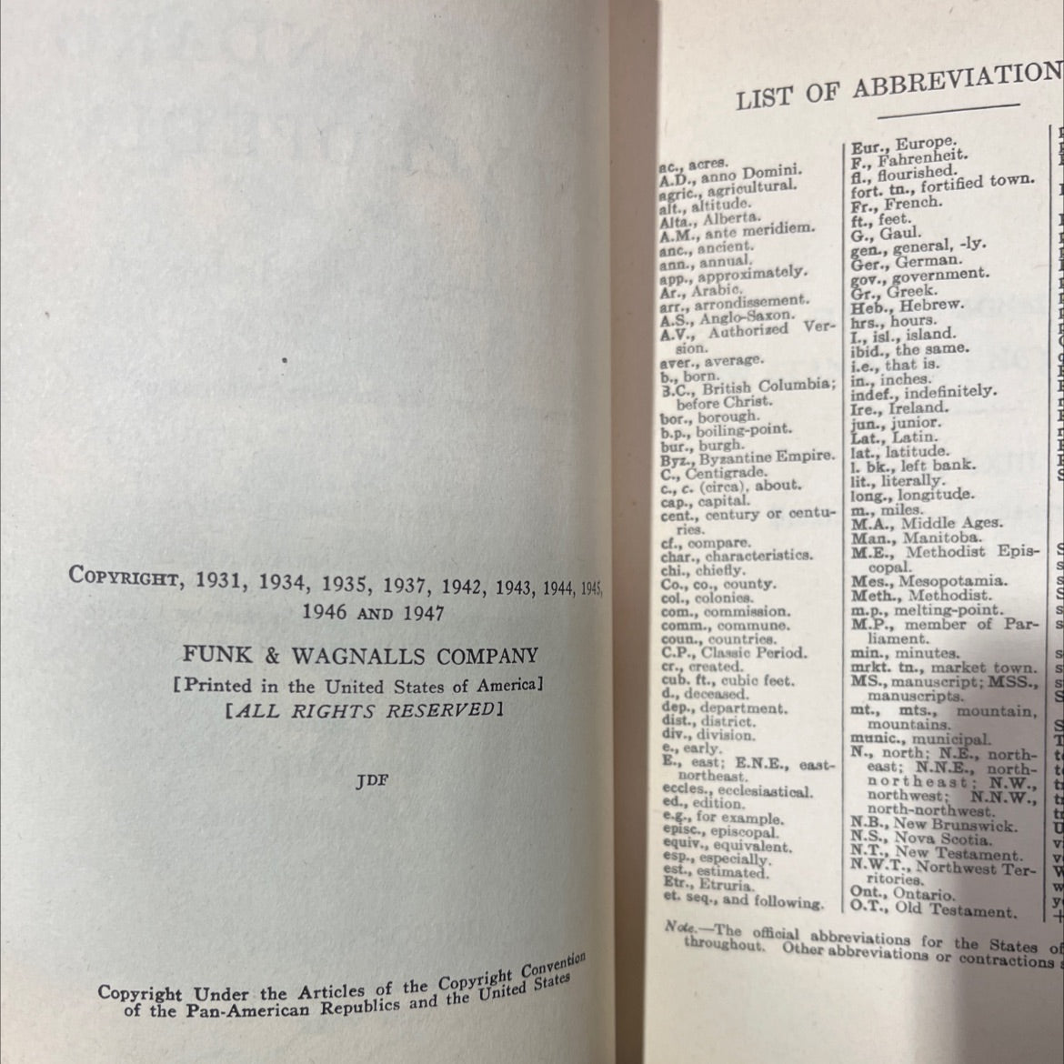 funk & wagnalls new standard encyclopedia of universal knowledge book, by frank h. vizetelly, 1947 Hardcover image 3