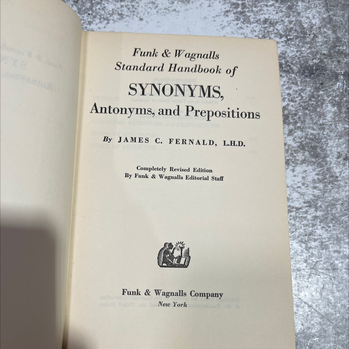 funk & wagnalls standard handbook of synonyms, antonyms, and prepositions book, by james c. fernald, 1947 Hardcover image 2