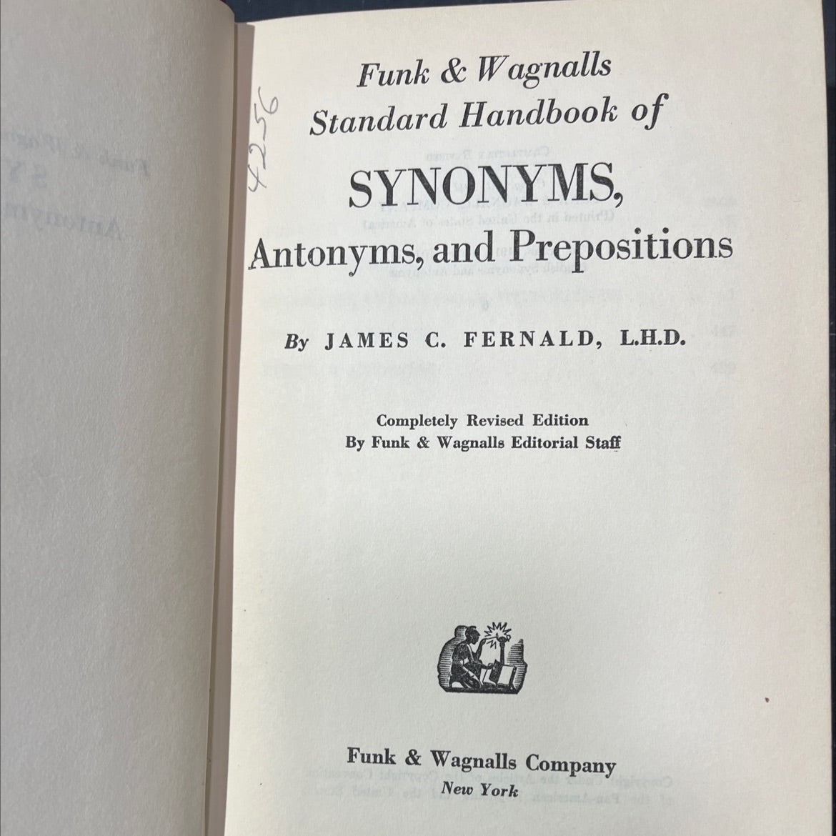 funk & wagnalls standard handbook of synonyms, antonyms, and prepositions book, by james c. fernald, 1947 Hardcover image 2