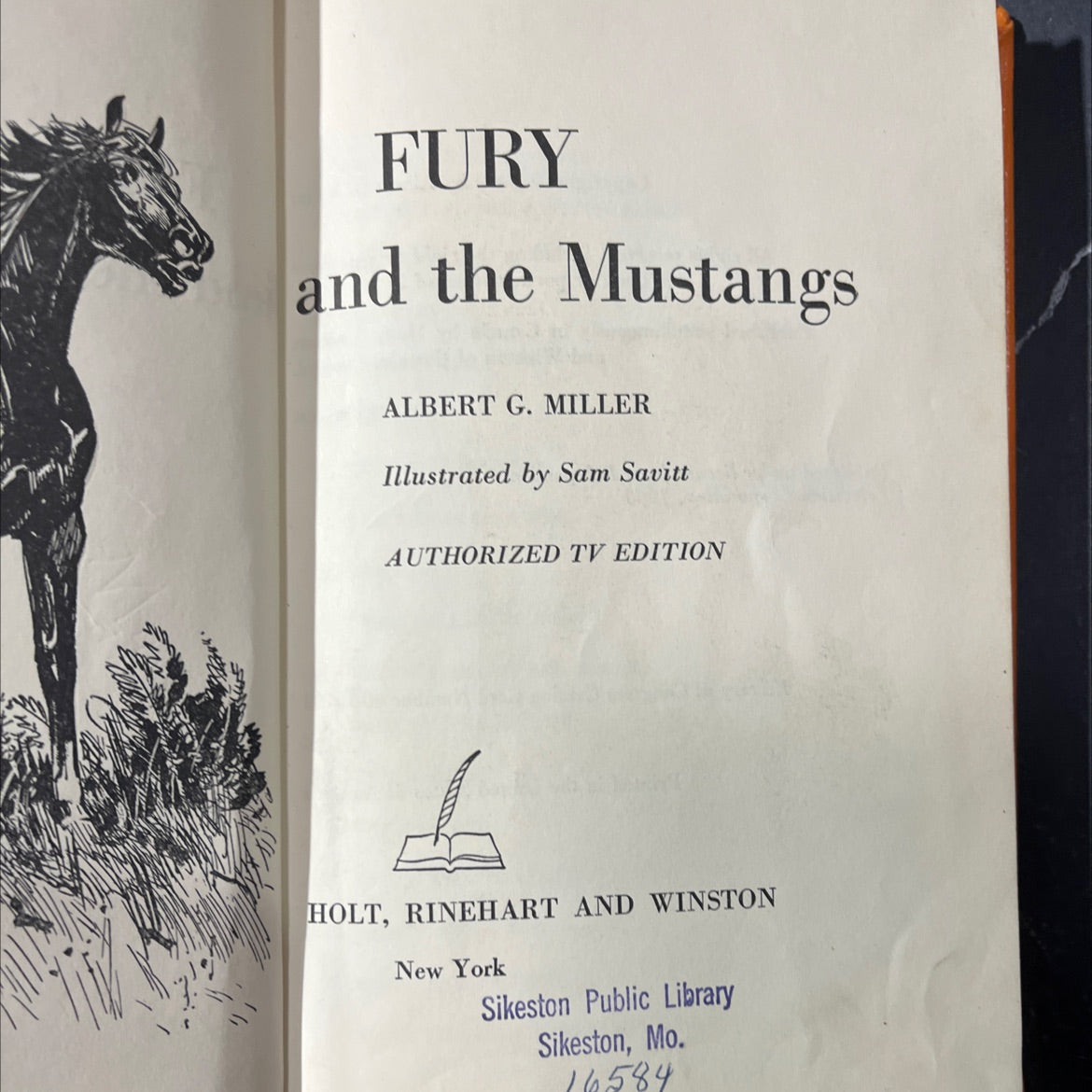 fury and the mustangs book, by albert g. miller, 1960 Hardcover image 2