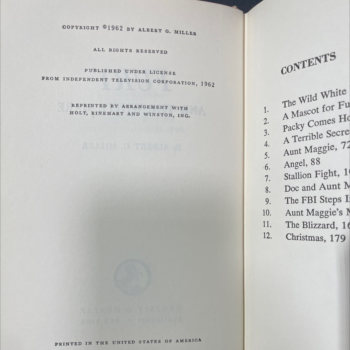 fury and the white mare book, by albert g. miller, 1962 Hardcover image 3