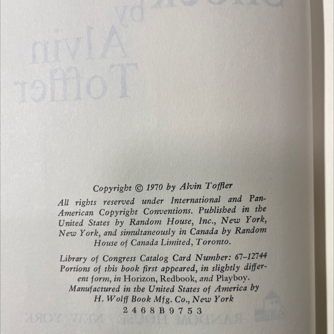 future shock book, by alvin toffler, 1970 Hardcover image 3