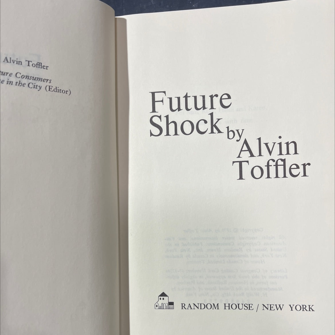 future shock book, by alvin toffler, 1970 Hardcover image 2