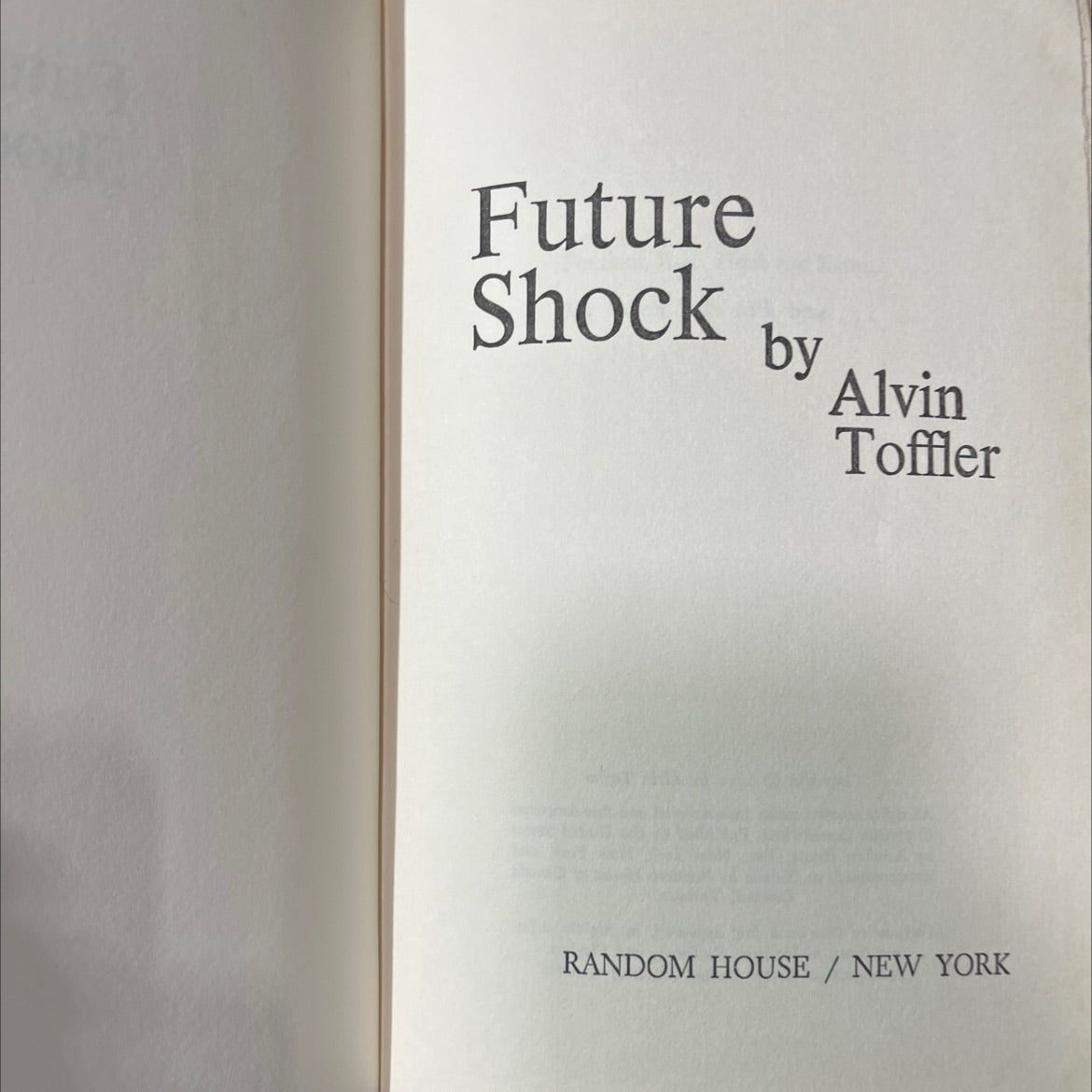 future shock book, by alvin toffler, 1970 Hardcover image 2
