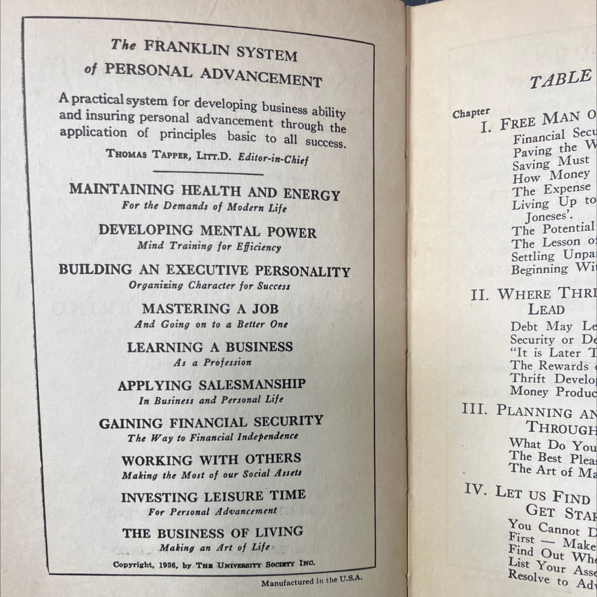 gaining financial security the way to financial independence book, by lansing f. smith, 1936 Hardcover image 3