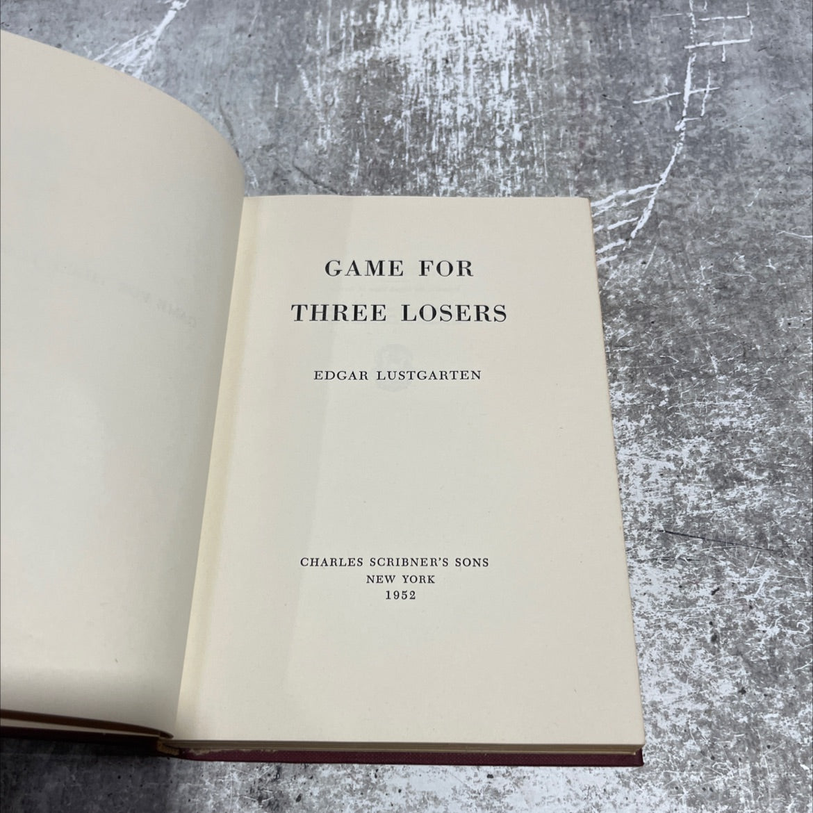 game for three losers book, by edgar lustgarten, 1952 Hardcover image 2