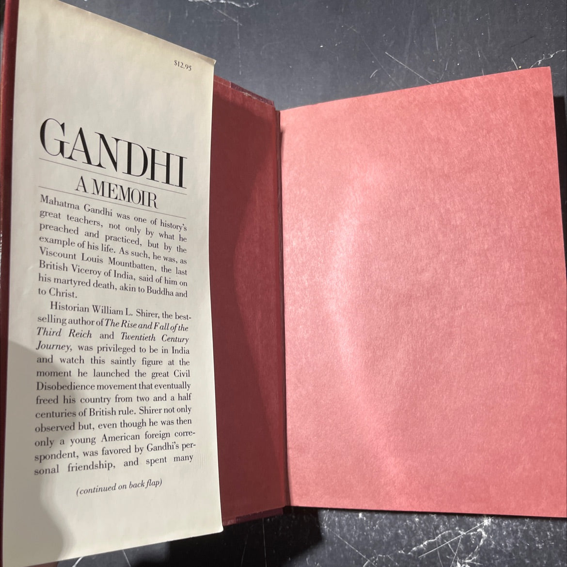 gandhi, a memoir book, by william l. shirer, 1979 Hardcover image 4