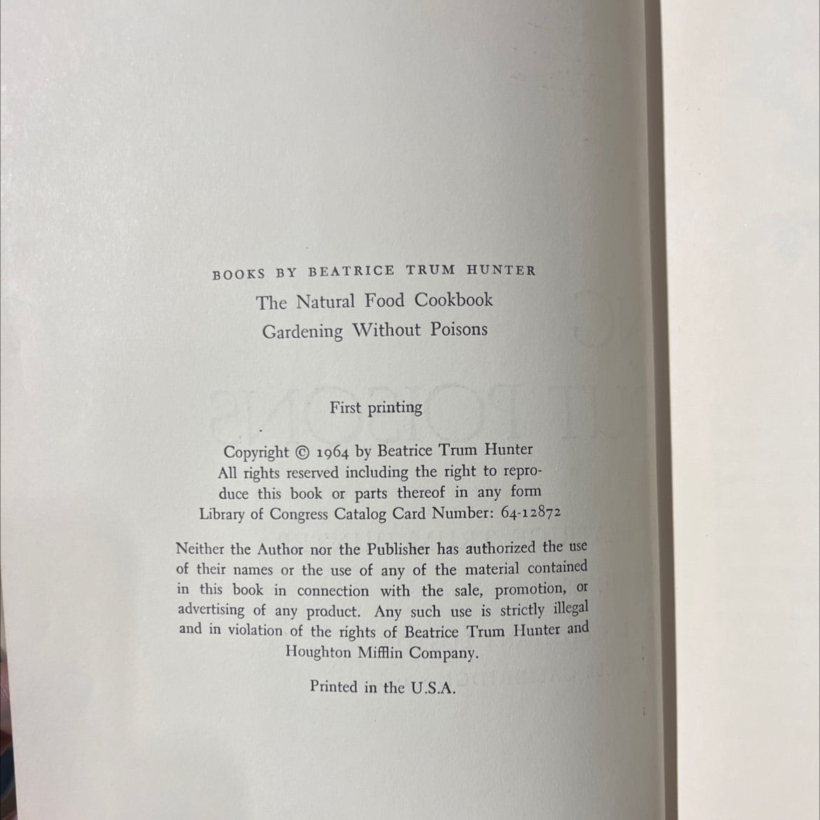 gardening without poisons book, by beatrice trum hunter, 1964 Hardcover image 3
