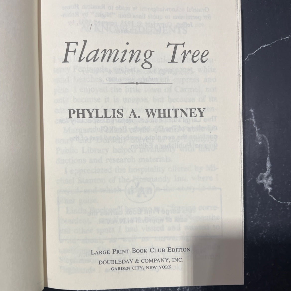 gbolondon futur stoup of uoizzieq ot flaming tree book, by phyllis a. whitney, 1985 Hardcover image 2