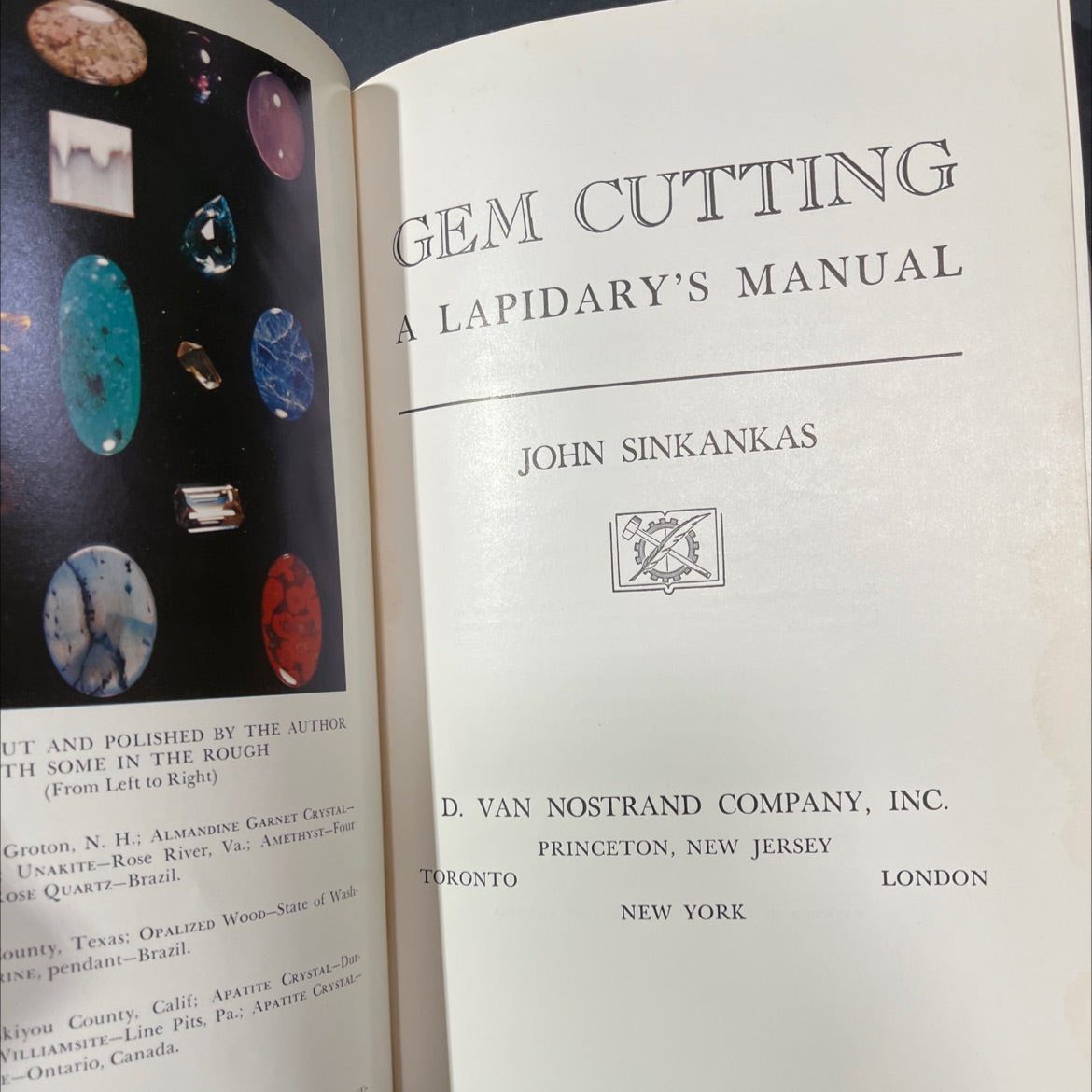 gem cutting a lapidary's manual book, by john sinkankas, 1955 Hardcover image 2