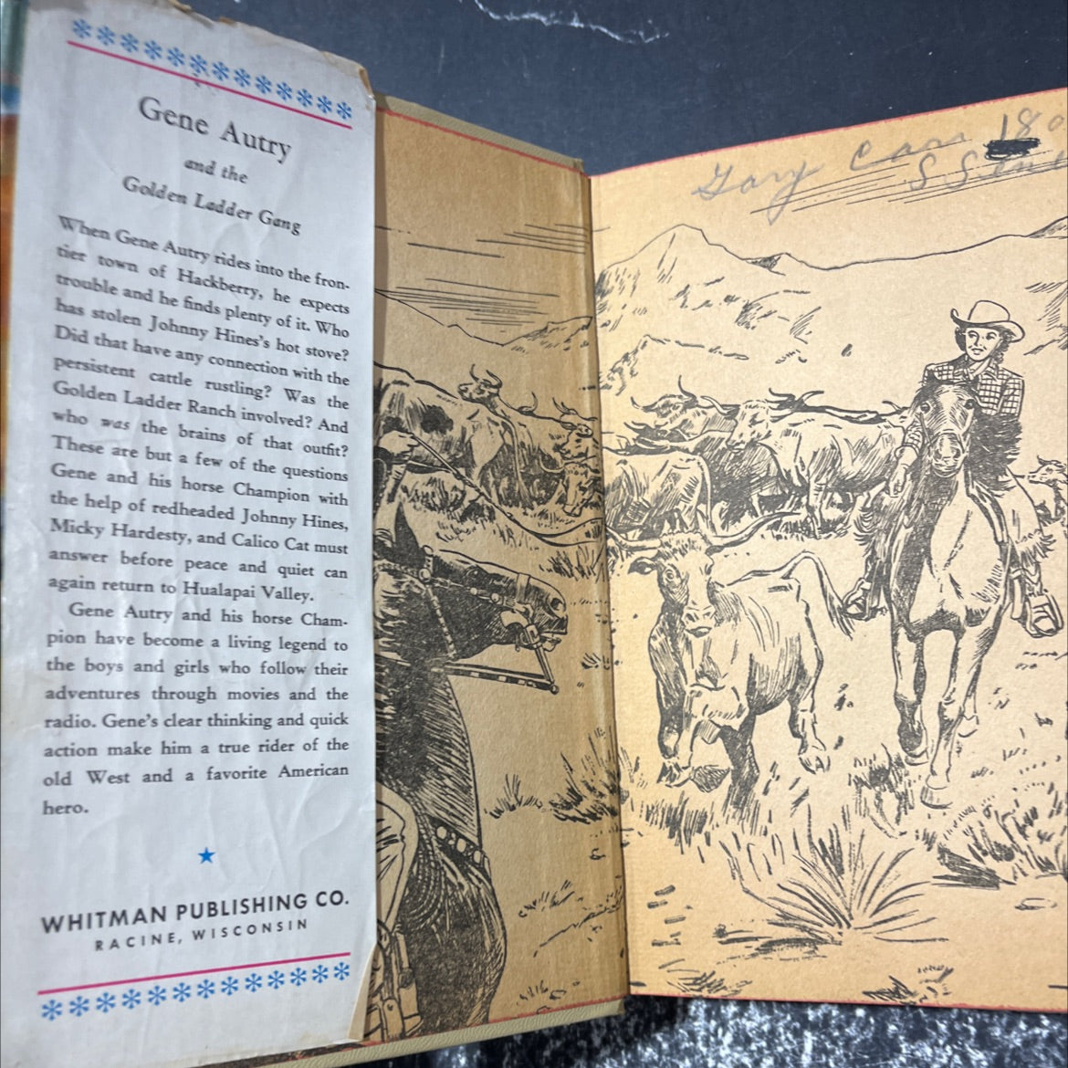gene autry and the golden ladder gang book, by w. h. hutchinson, 1950 Hardcover image 4