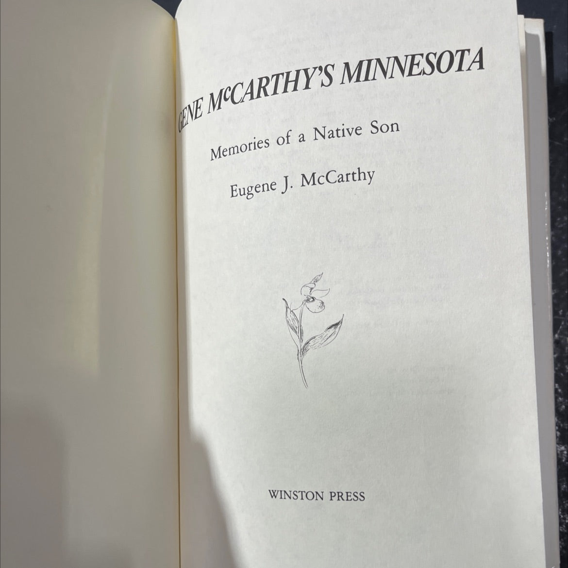 gene mccarthy's minnesota memories of a native son book, by Eugene J. McCarthy, 1982 Hardcover image 2
