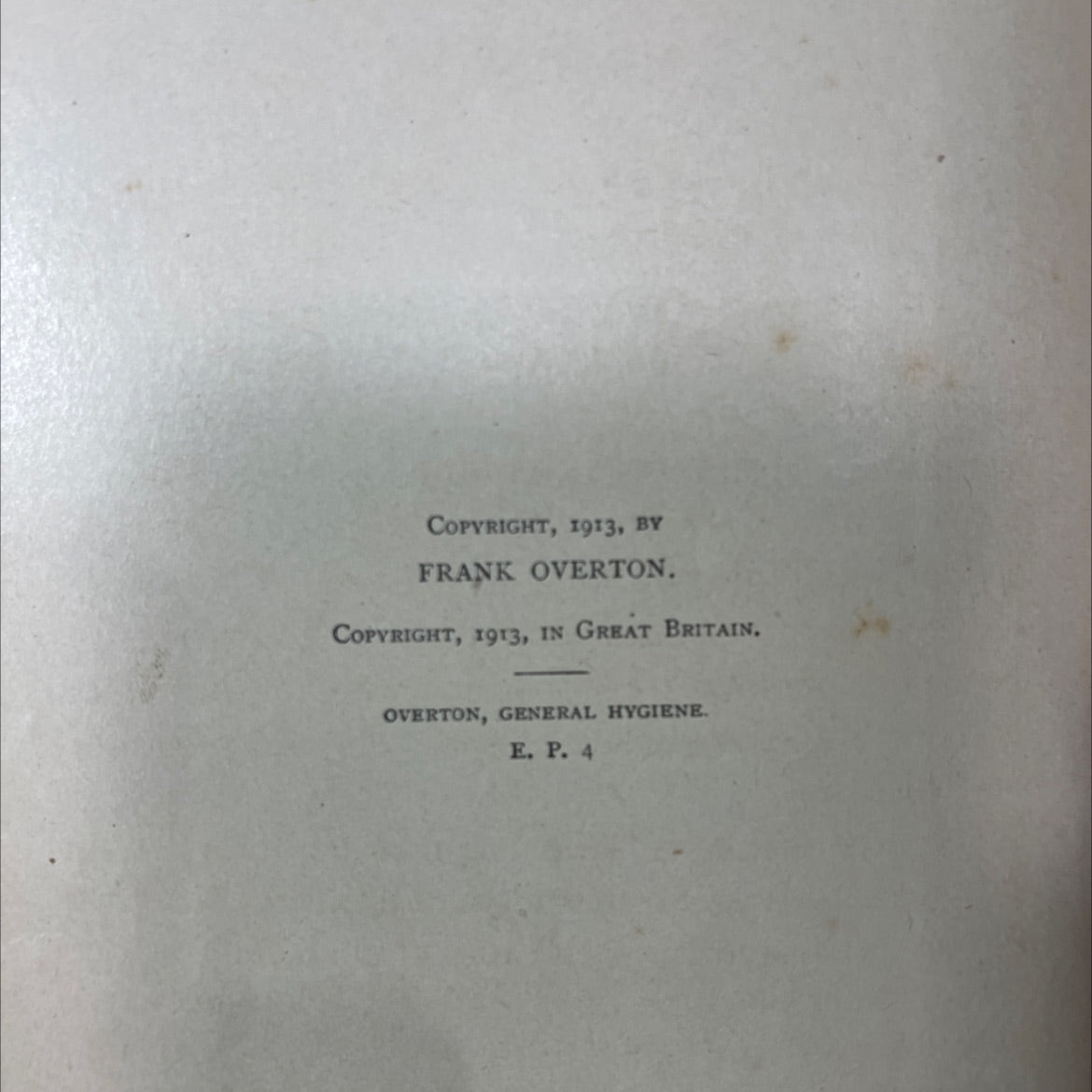 general hygiene book, by frank overton, 1913 Hardcover image 3