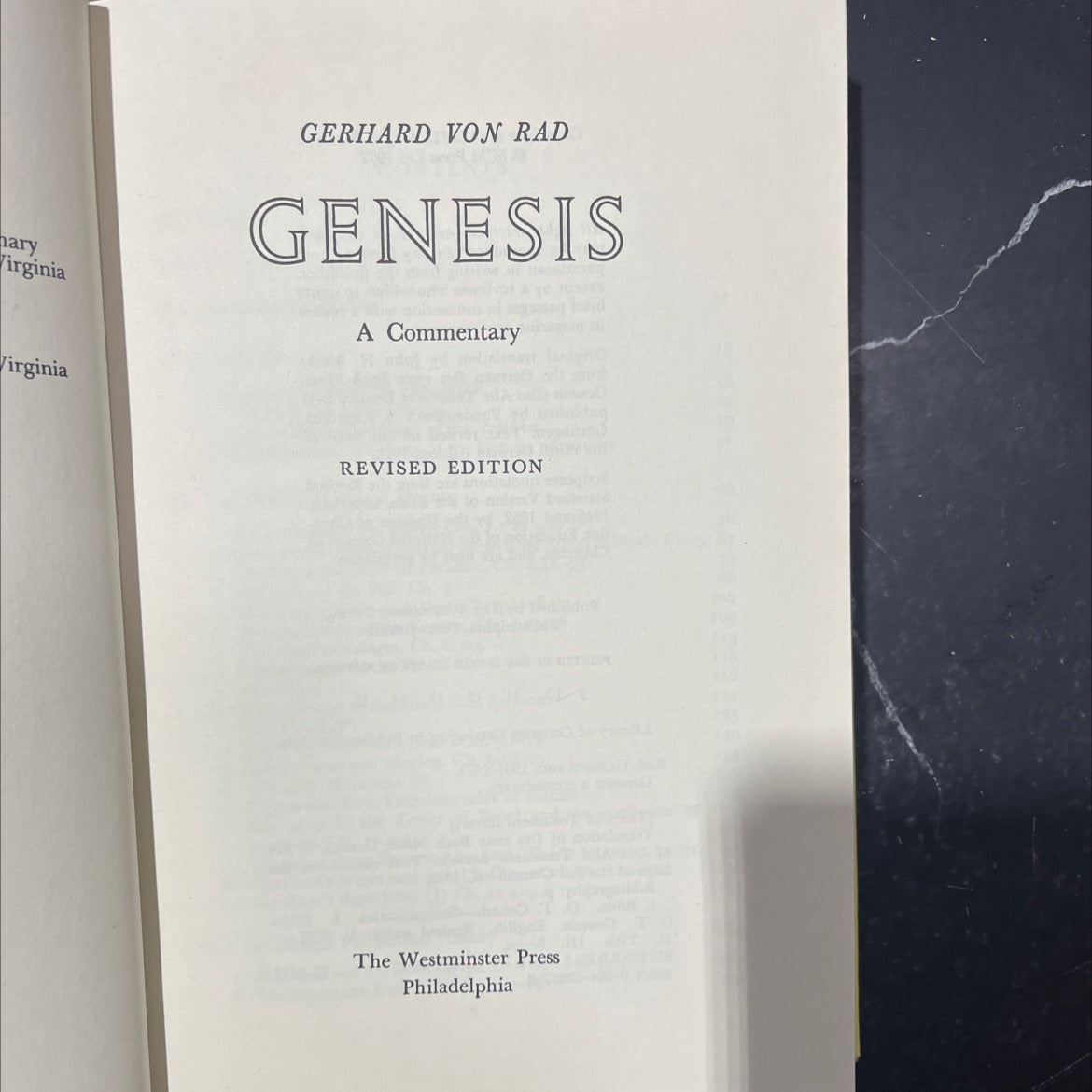 genesis a commentary revised edition book, by gerhard von rad, 1972 Hardcover image 2