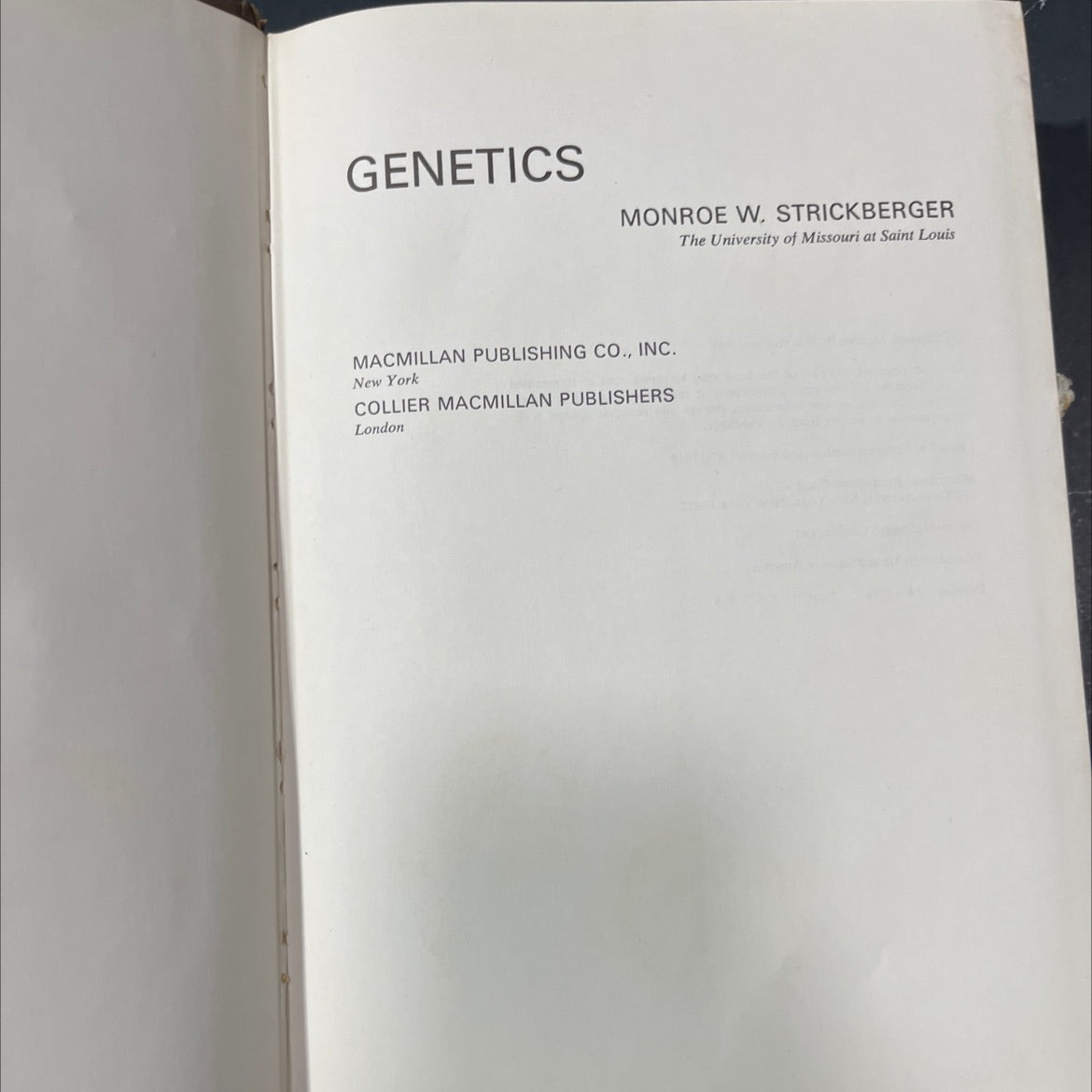 genetics book, by Monroe W. Strickberger, 1968 Hardcover image 2