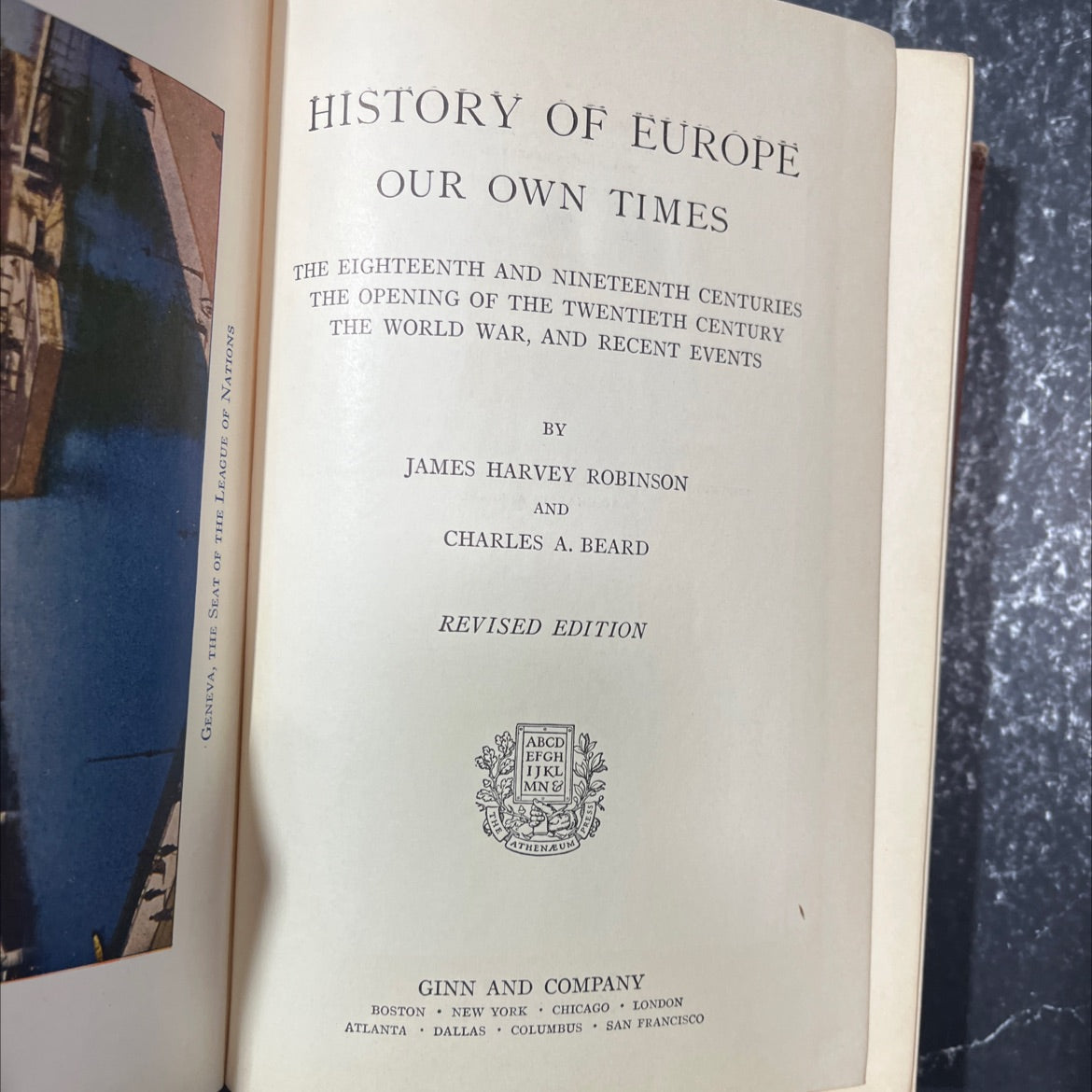 geneva, the seat of the league of nations book, by james harvey robinson and charles a. beard, 1934 Hardcover image 2