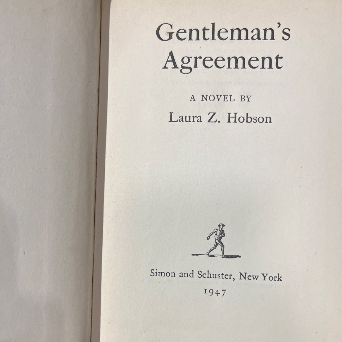 gentleman's agreement book, by Laura Z. Hobson, 1947 Hardcover image 2
