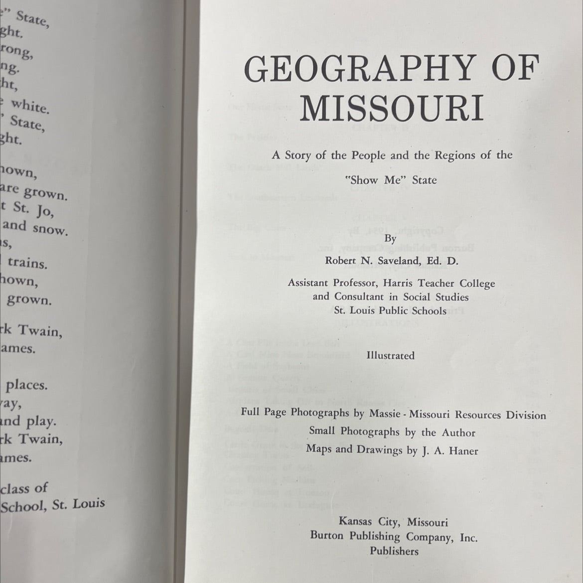 geography of missouri a story of the people and the regions of the show me state book, by robert n. saveland, 1954 image 2