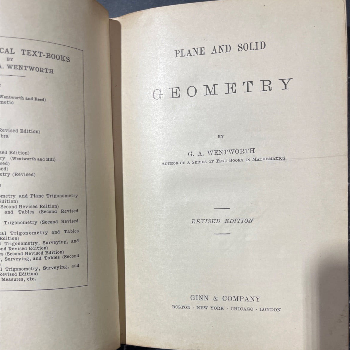 geometry book, by g. a. wentworth, 1899 Hardcover image 2