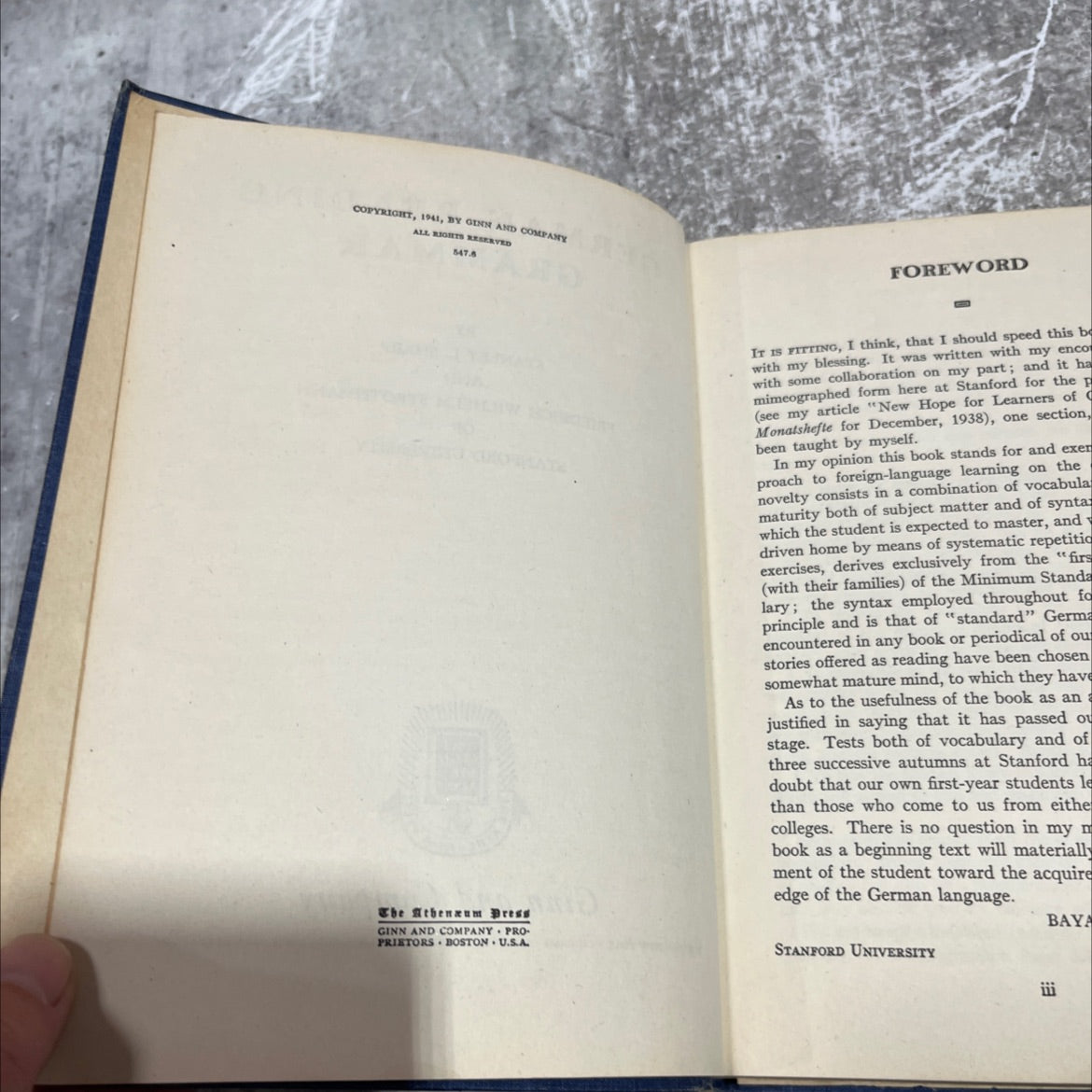 german reading grammar book, by stanley l. sharp and friedrich wilhelm strothmann, 1941 Hardcover image 3