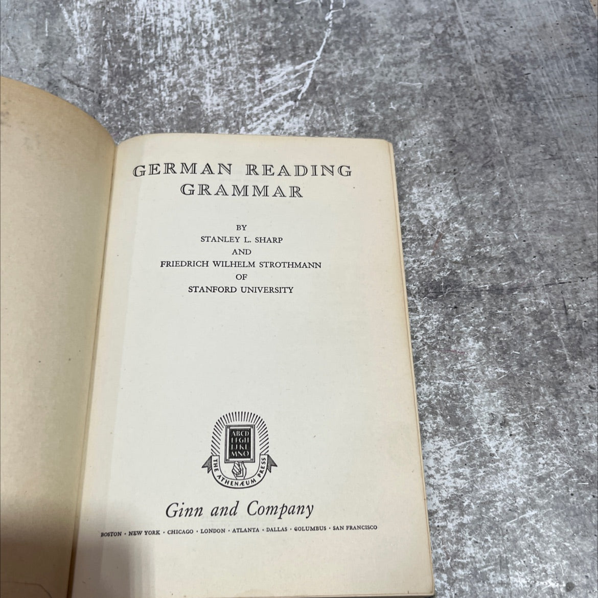 german reading grammar book, by stanley l. sharp and friedrich wilhelm strothmann, 1941 Hardcover image 2