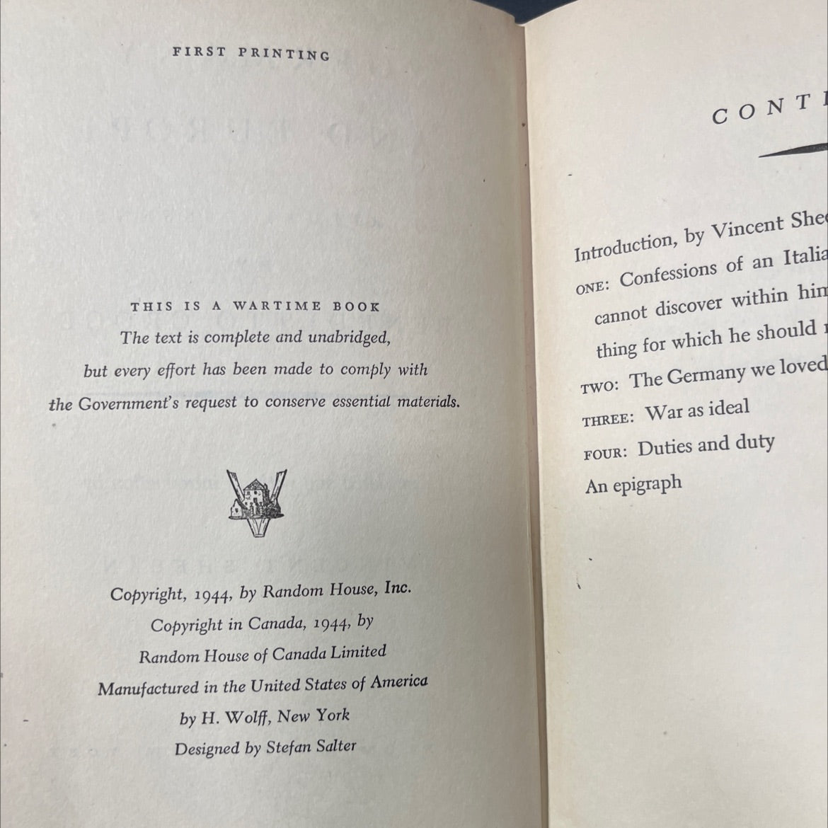 germany and europe a spiritual dissension book, by benedetto croce, 1944 Hardcover image 3