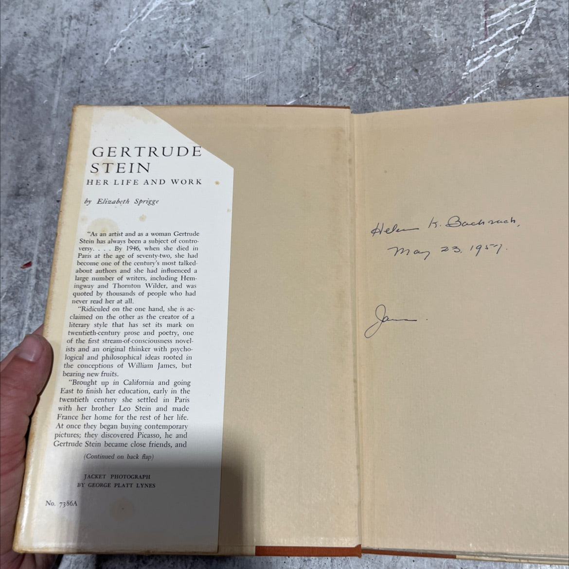 gertrude stein her life and work book, by elizabeth sprigge, 1946 Hardcover image 4