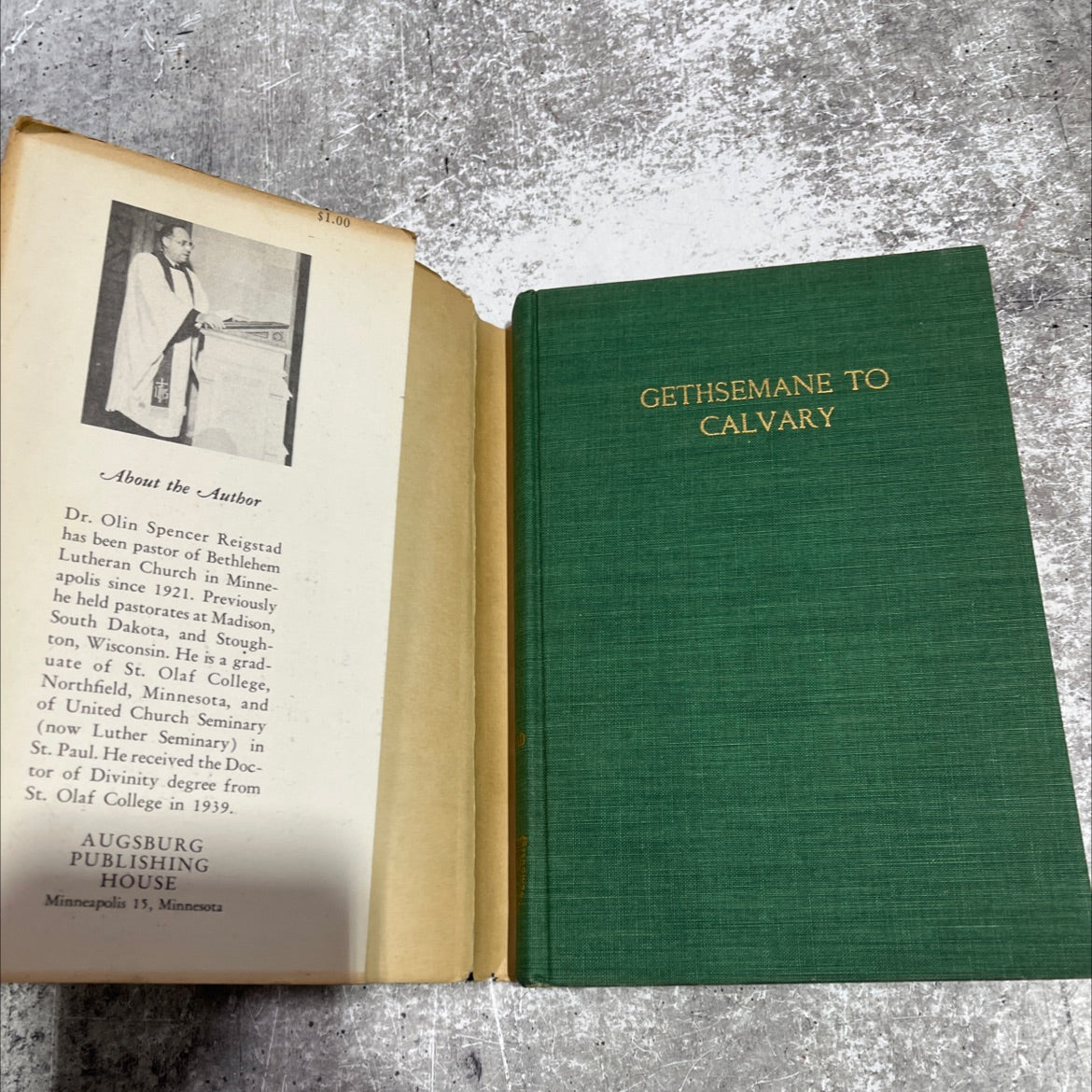gethsemane to calvary book, by olin s. reigstad, 1944 Hardcover image 4