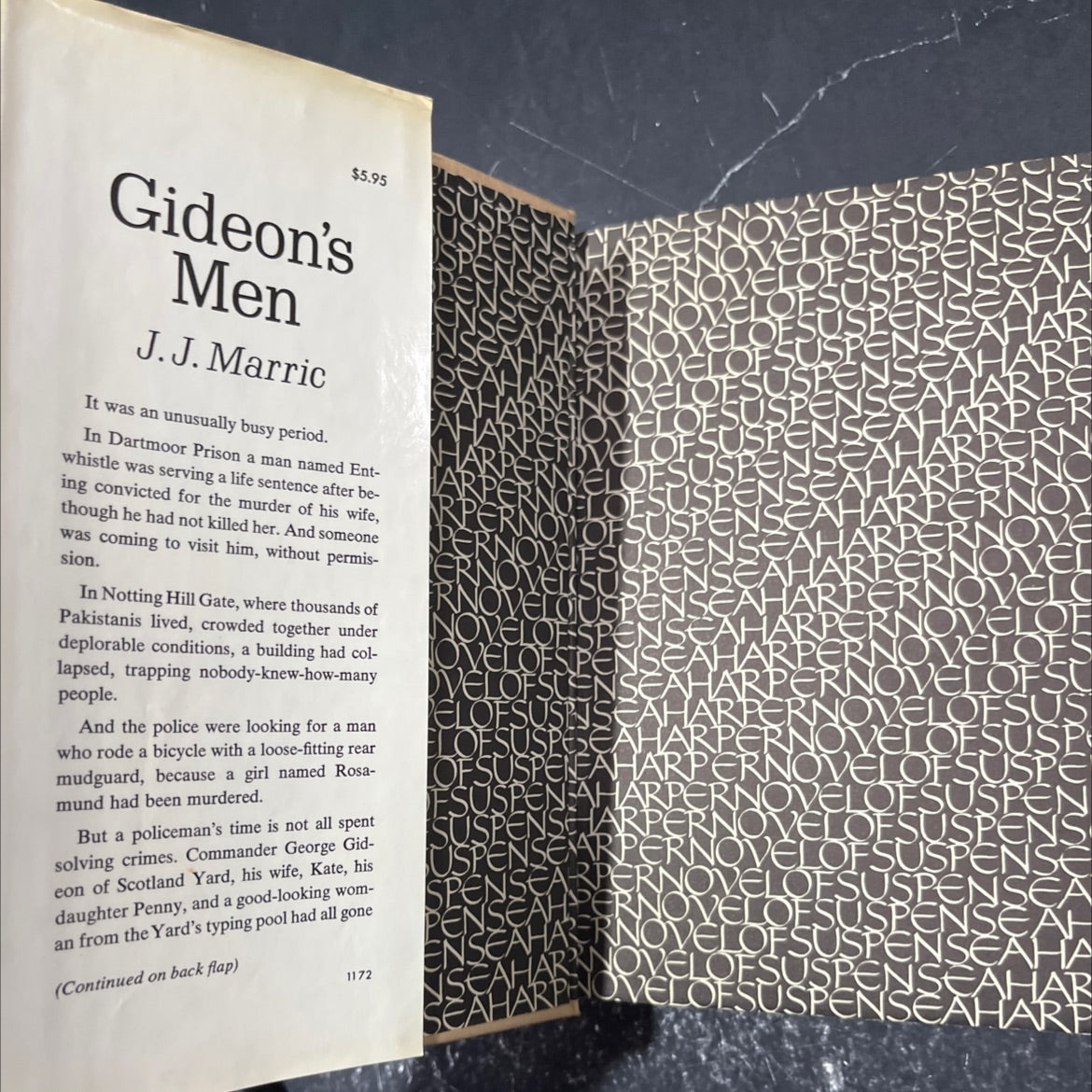 gideon's men book, by J.J. Marric, 1972 Hardcover image 4