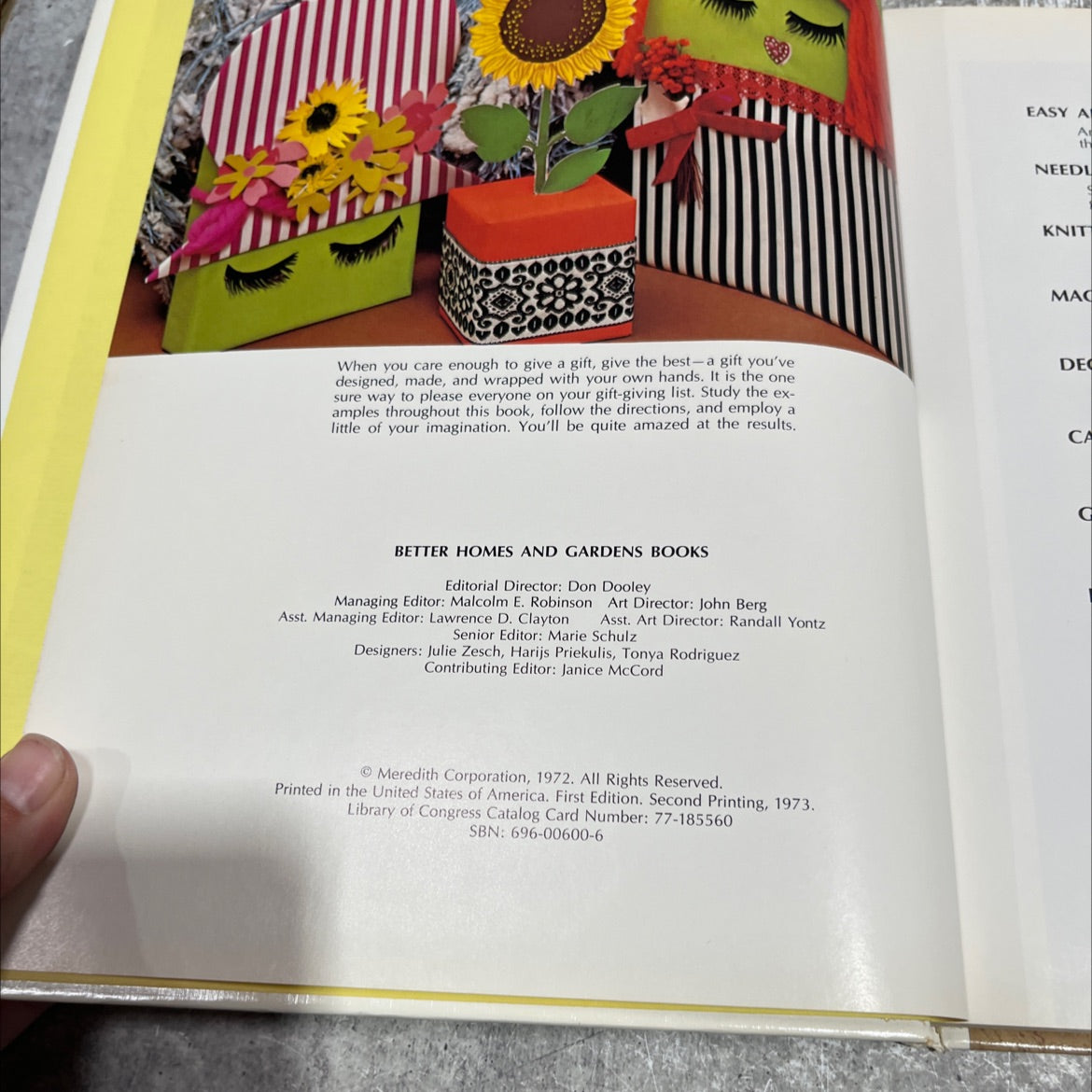 gifts to make yourself book, by Better Homes and Gardens, 1973 Hardcover image 3