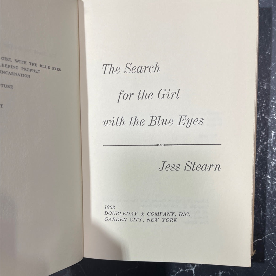 girl with the blue eyes leaping prophet incarnation ture book, by Jess Stearn, 1968 Hardcover image 2